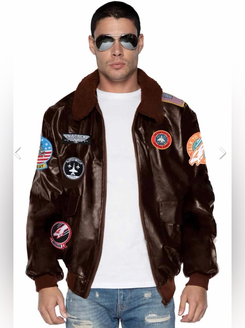 Genuine Mens Top Gun Maverick Bomber Jacket By Leg Avenue - Brand New